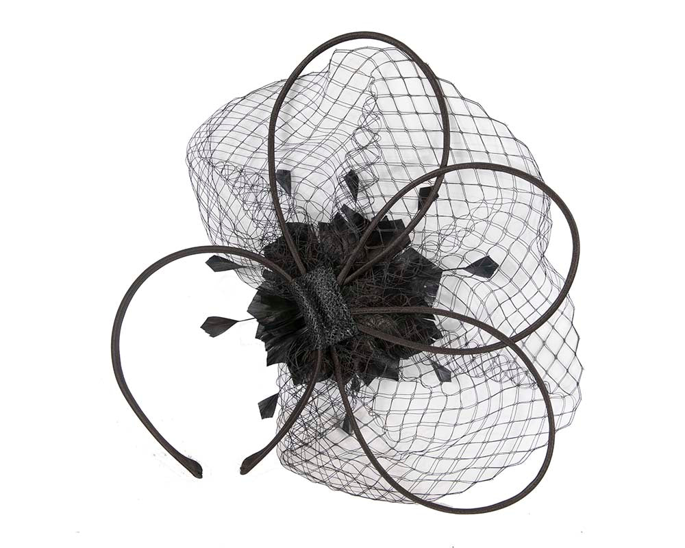 Black flower fascinator by Max Alexander