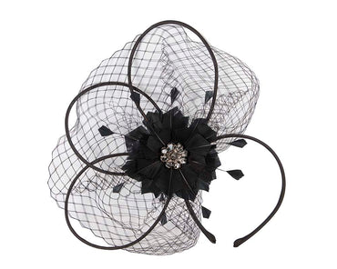 Black flower fascinator by Max Alexander