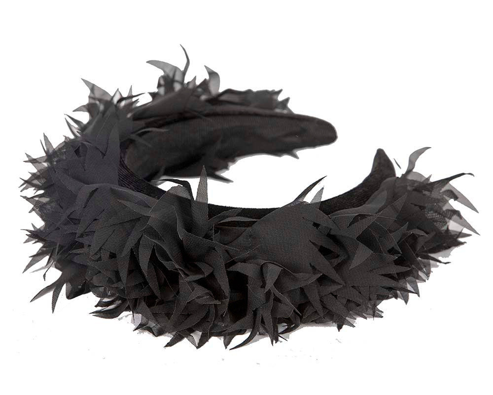 Exclusive black headband fascinator by Cupids Millinery CU628-2