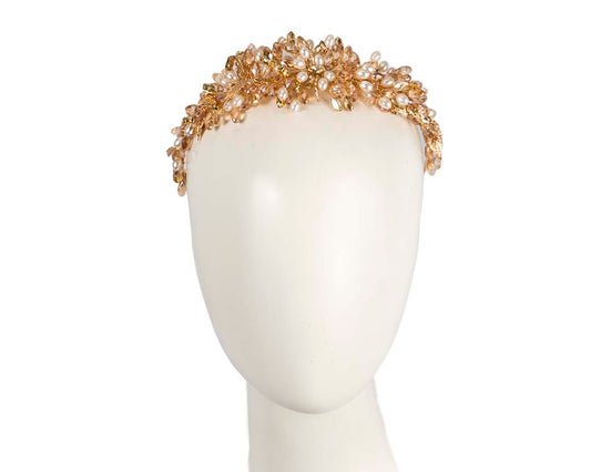 Gold crystal covered headband-0