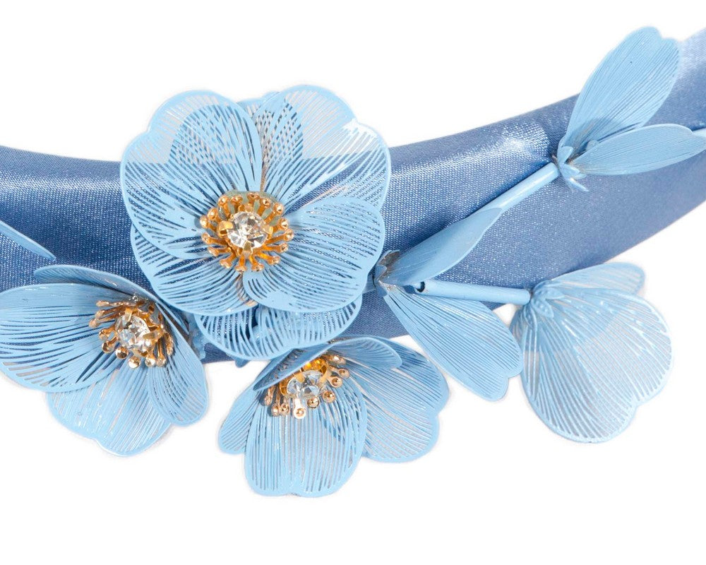 Fashion blue fascinator headband by Cupids Millinery