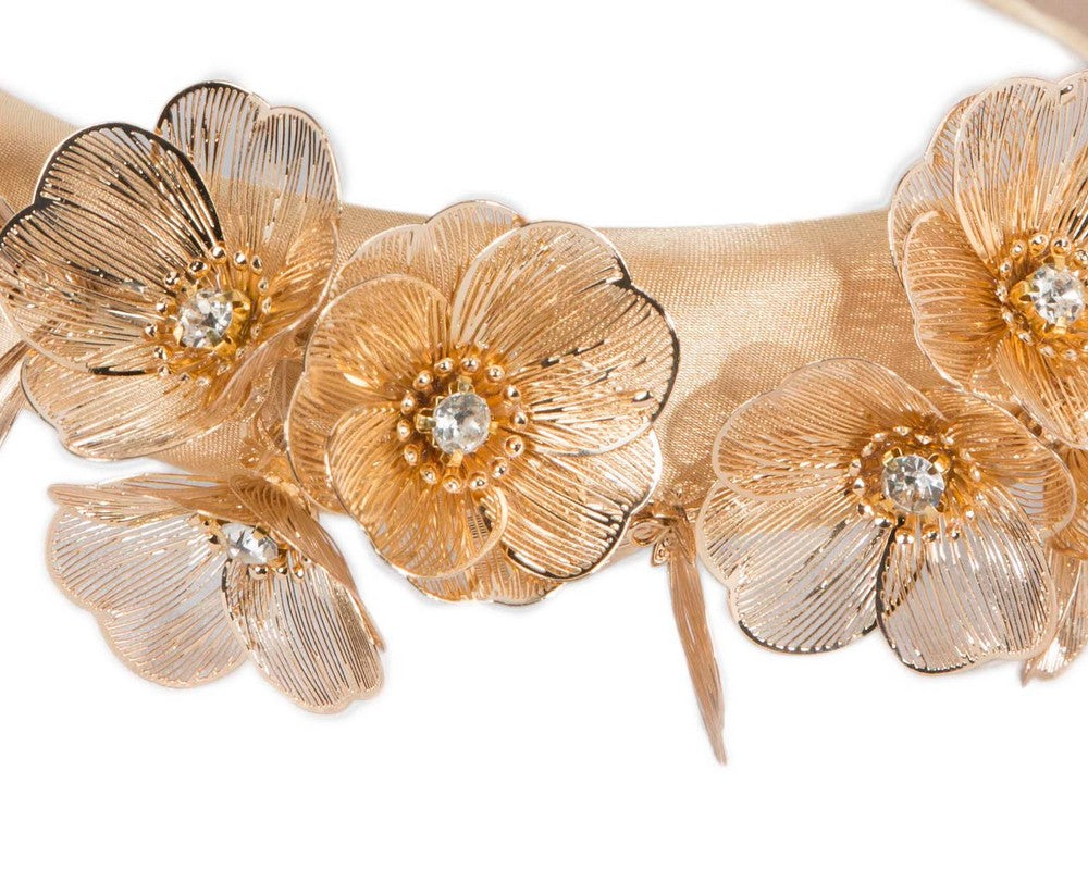 Fashion gold fascinator headband by Cupids Millinery