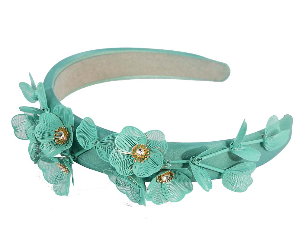 Fashion teal fascinator headband by Cupids Millinery