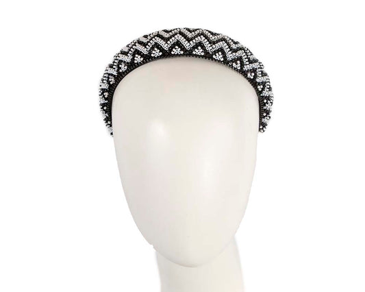 Shiny white and black headband