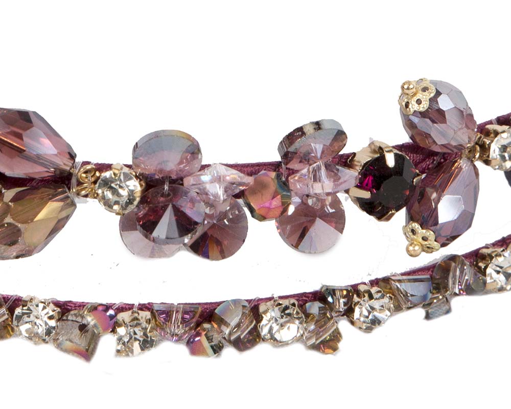 Thin and shiny purple fascinator headband