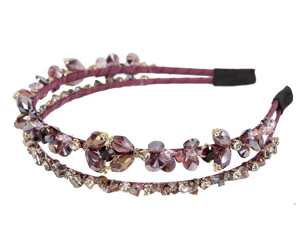 Thin and shiny purple fascinator headband