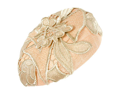 Pink and gold pillbox fascinator-1