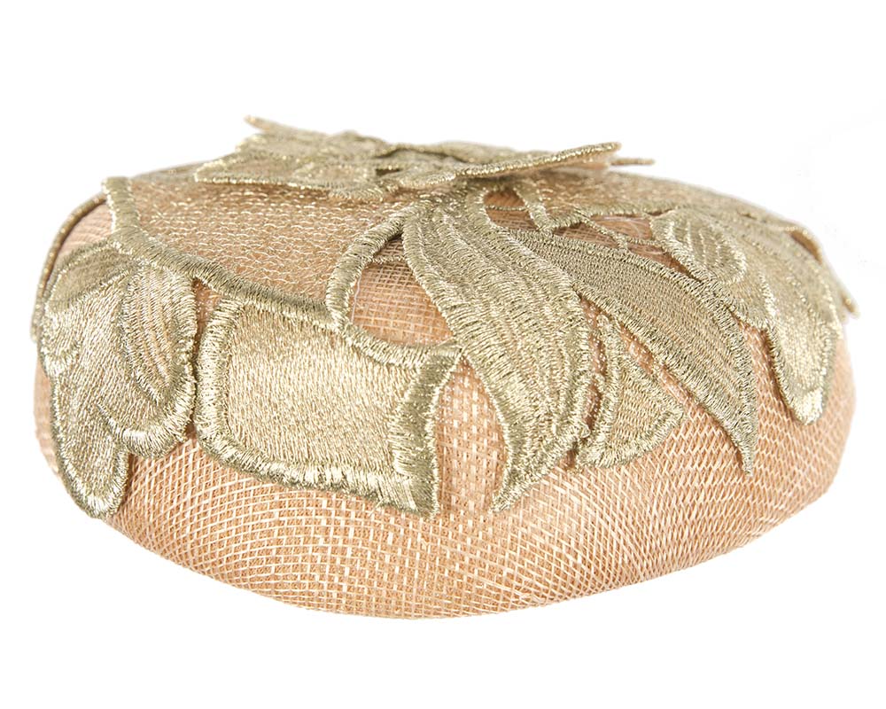 Pink and gold pillbox fascinator-4