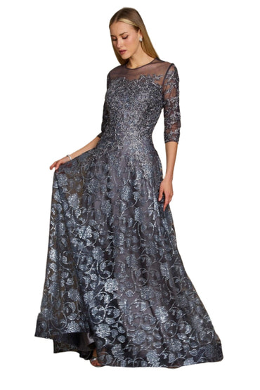 Dylan and Davids Full-Length Formal Gown Lace 3/4 Sleeve Evening Dress-1