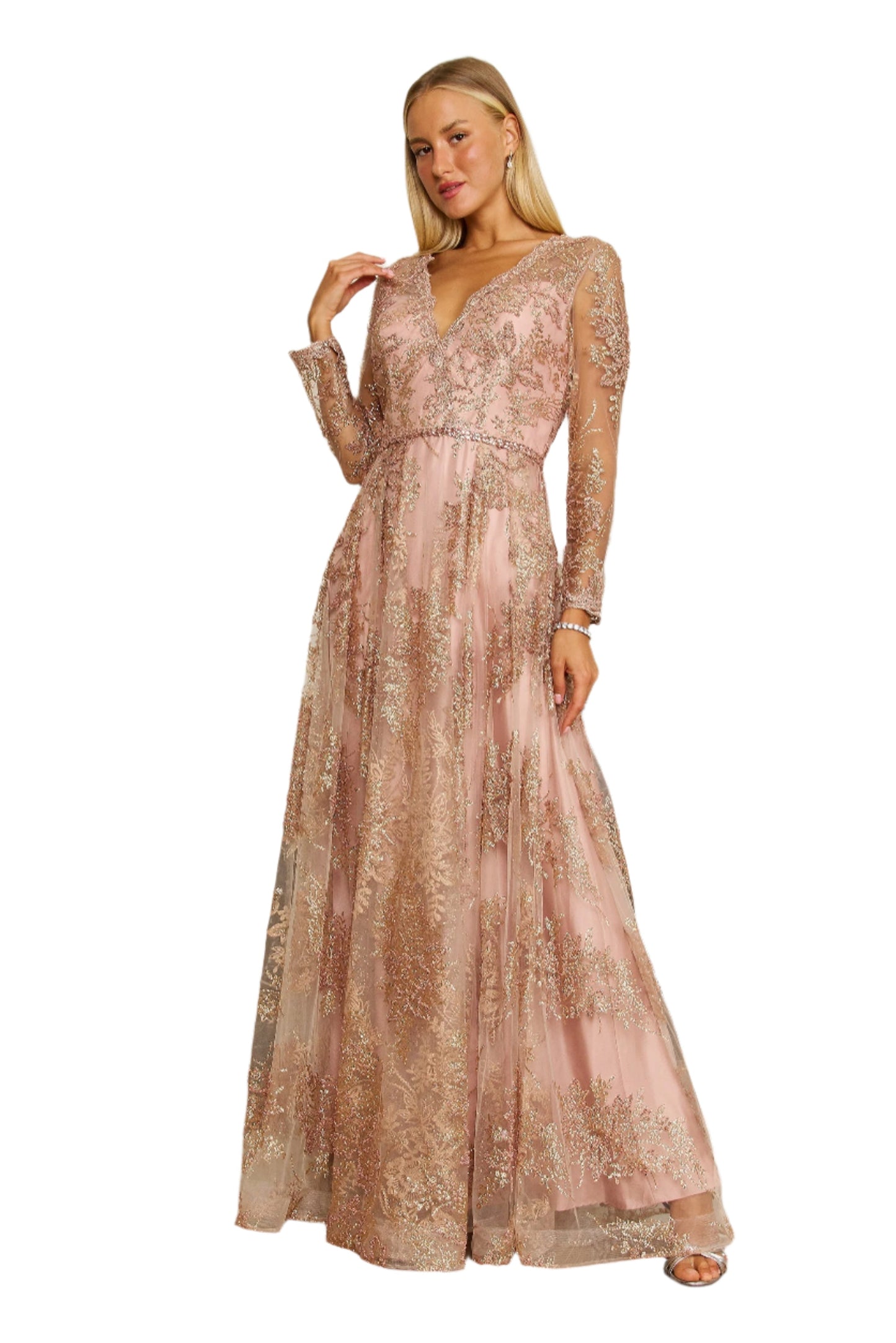 Dylan and Davids Full-Length Sleeve Formal Evening Gown Dress-4
