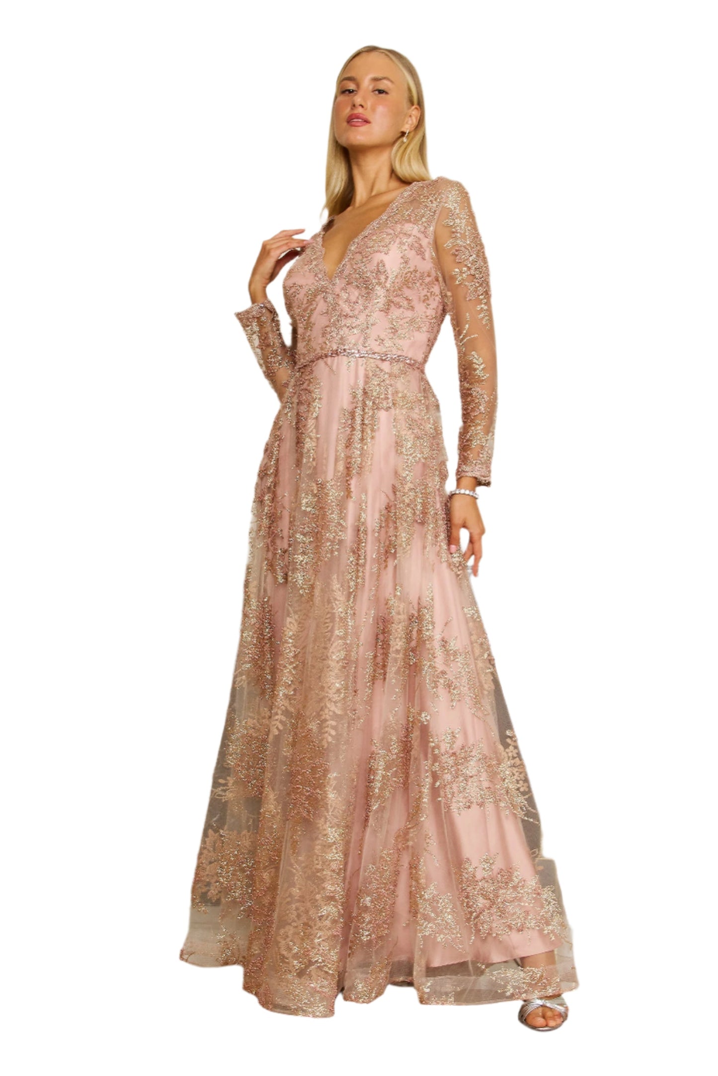 Dylan and Davids Full-Length Sleeve Formal Evening Gown Dress-6