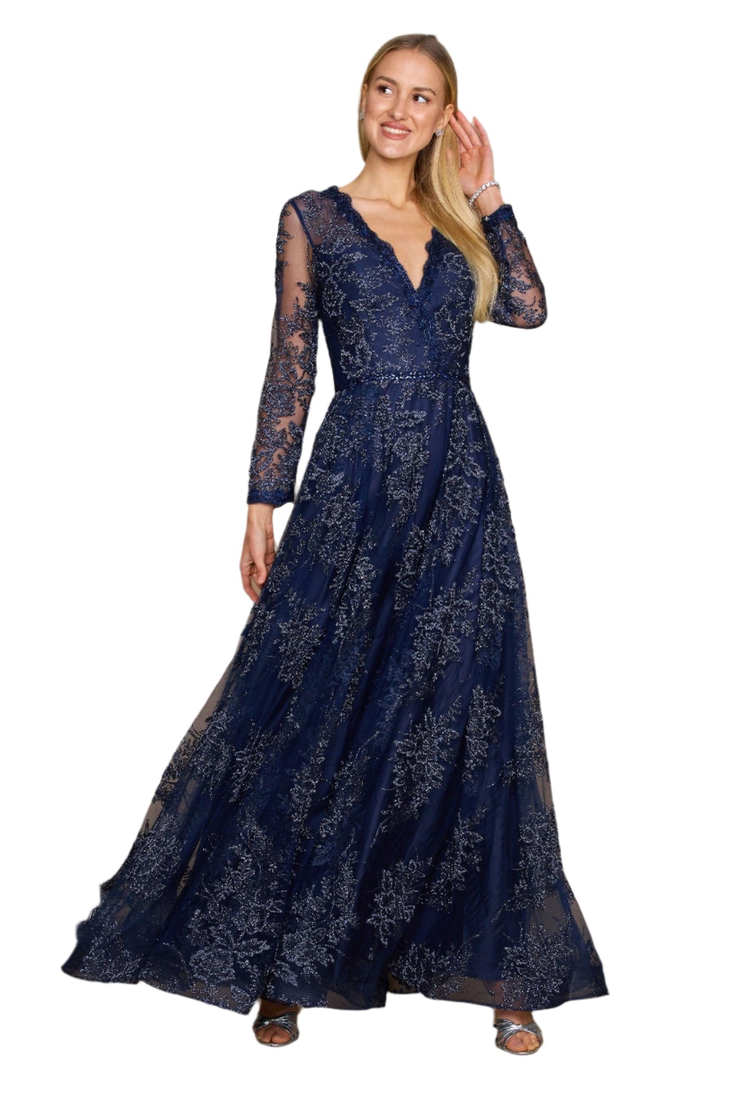 Dylan and Davids Full-Length Sleeve Formal Evening Gown Dress-5