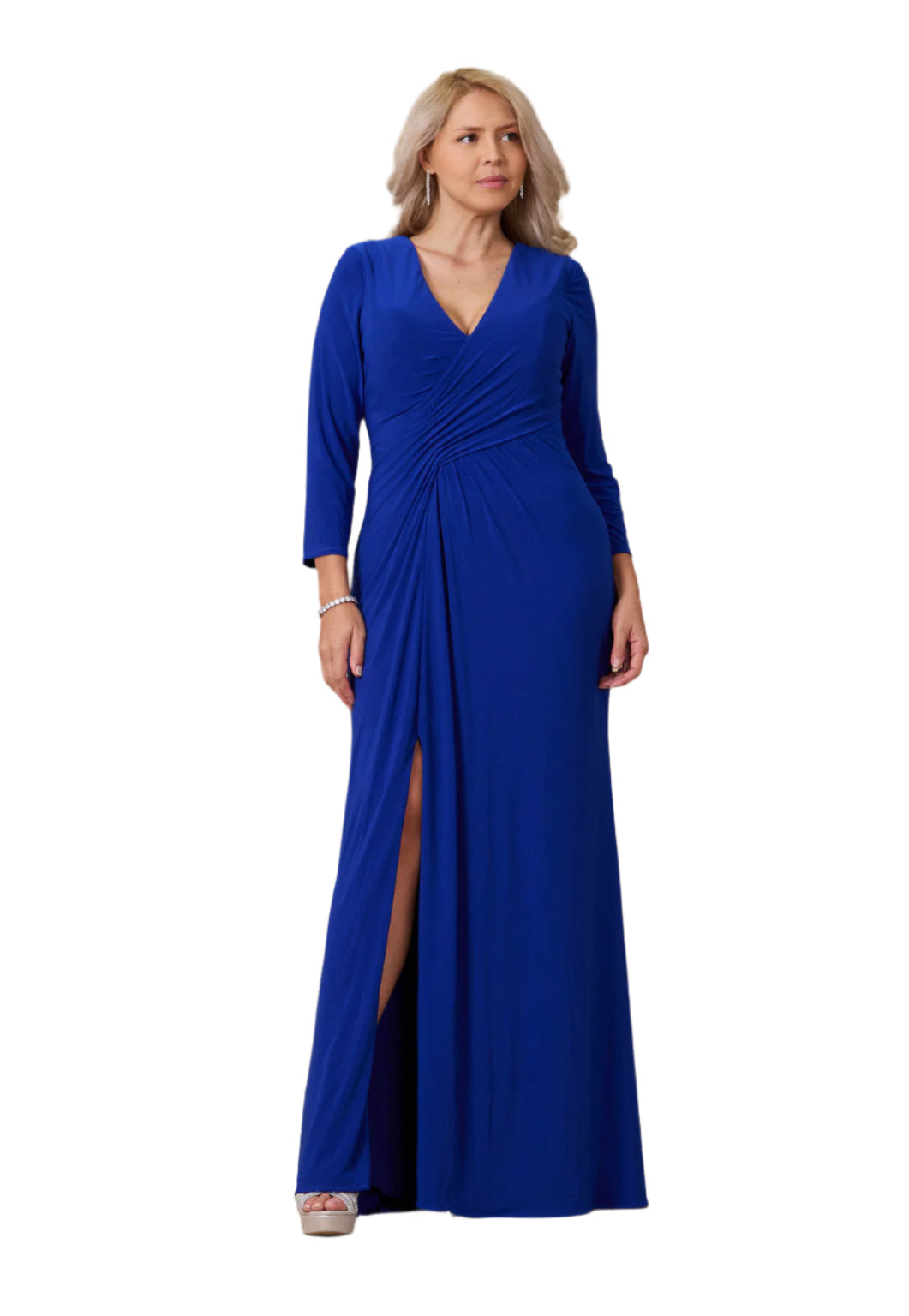 Dylan and Davids Full-Length Formal Gown Stretch Evening 3/4 Sleeve Dress-7