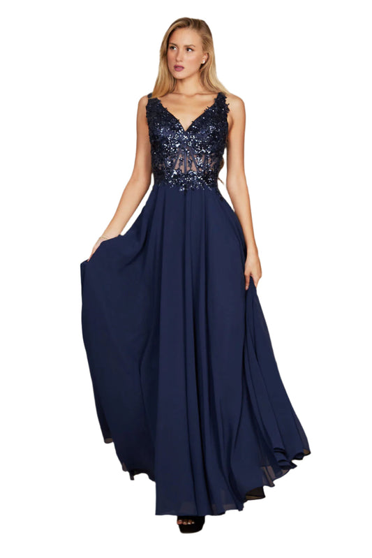 Dylan and Davids Full-Length Thick Strap Formal Gown Mother Of The Bride Dress-0