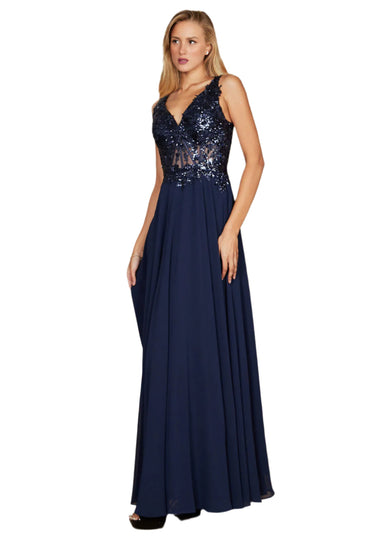 Dylan and Davids Full-Length Thick Strap Formal Gown Mother Of The Bride Dress-1
