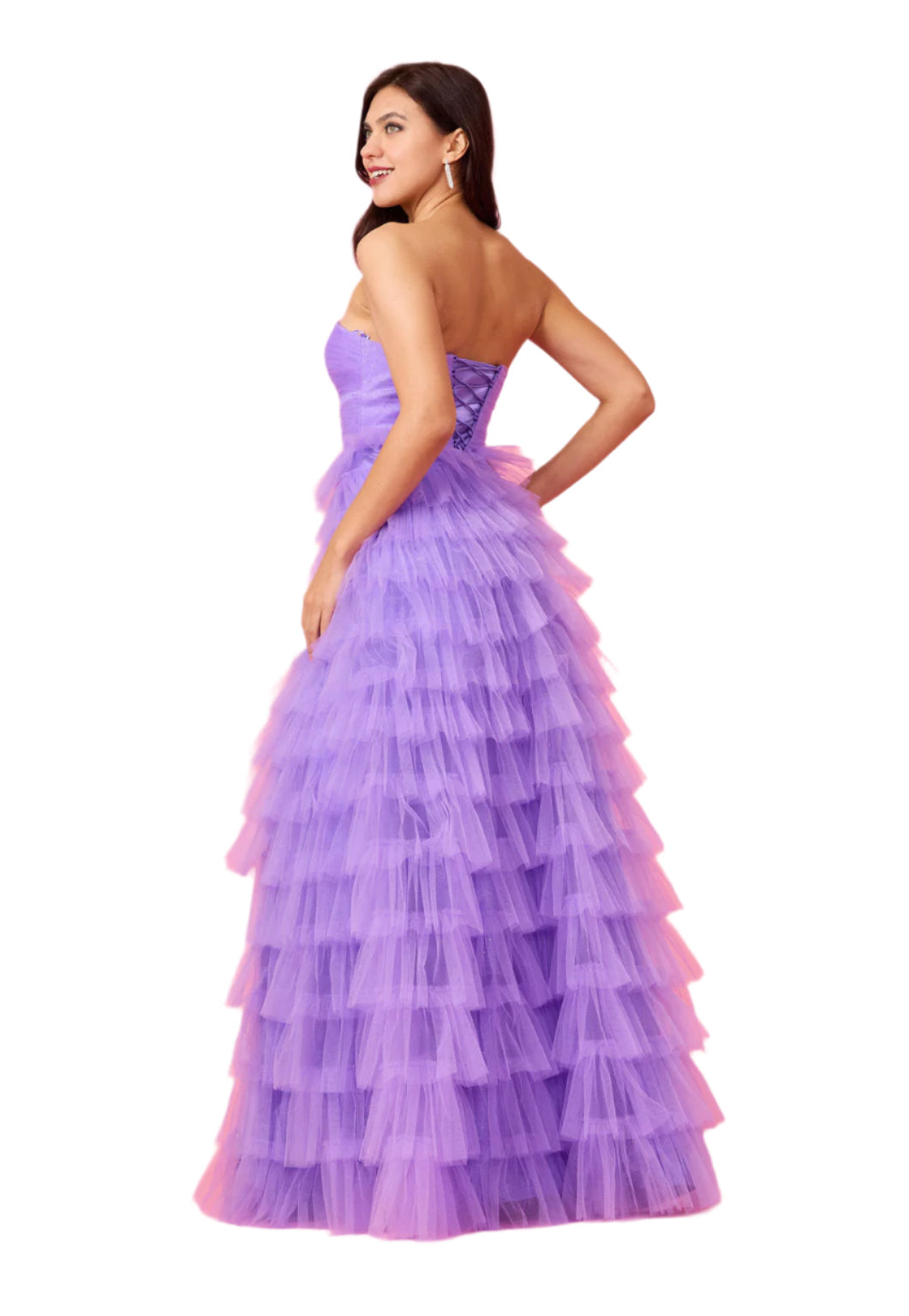 Kos Couture Strapless Ruffled Skirt Prom Dress Ball Gown-3