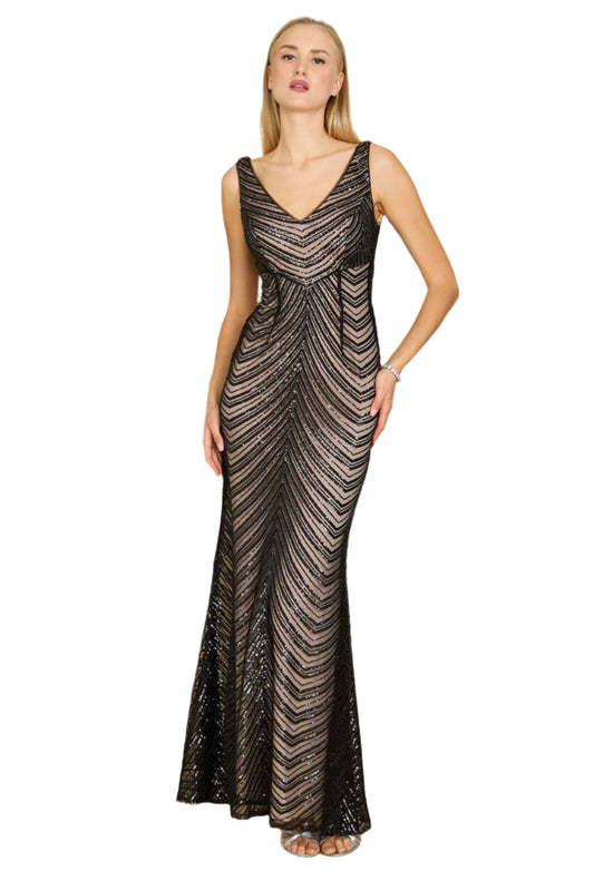 Dylan and Davids Full-Length Formal Gown Fitted Black Tie Evening Dress-0