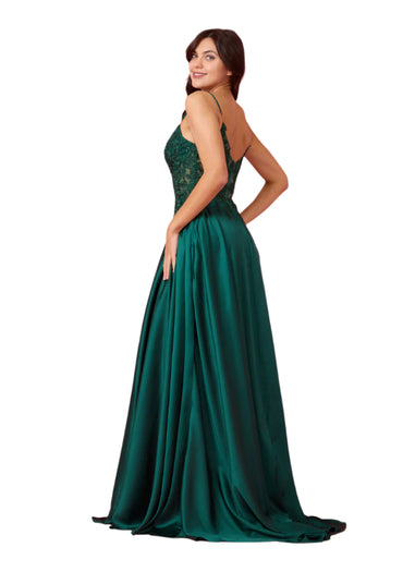 Kos Couture Full-Length Chiffon Lace Illusion Formal Gown Prom Dress-1