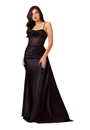 Dylan and Davids Full-Length Cowl Corset-Style Formal Gown Prom Dress-1