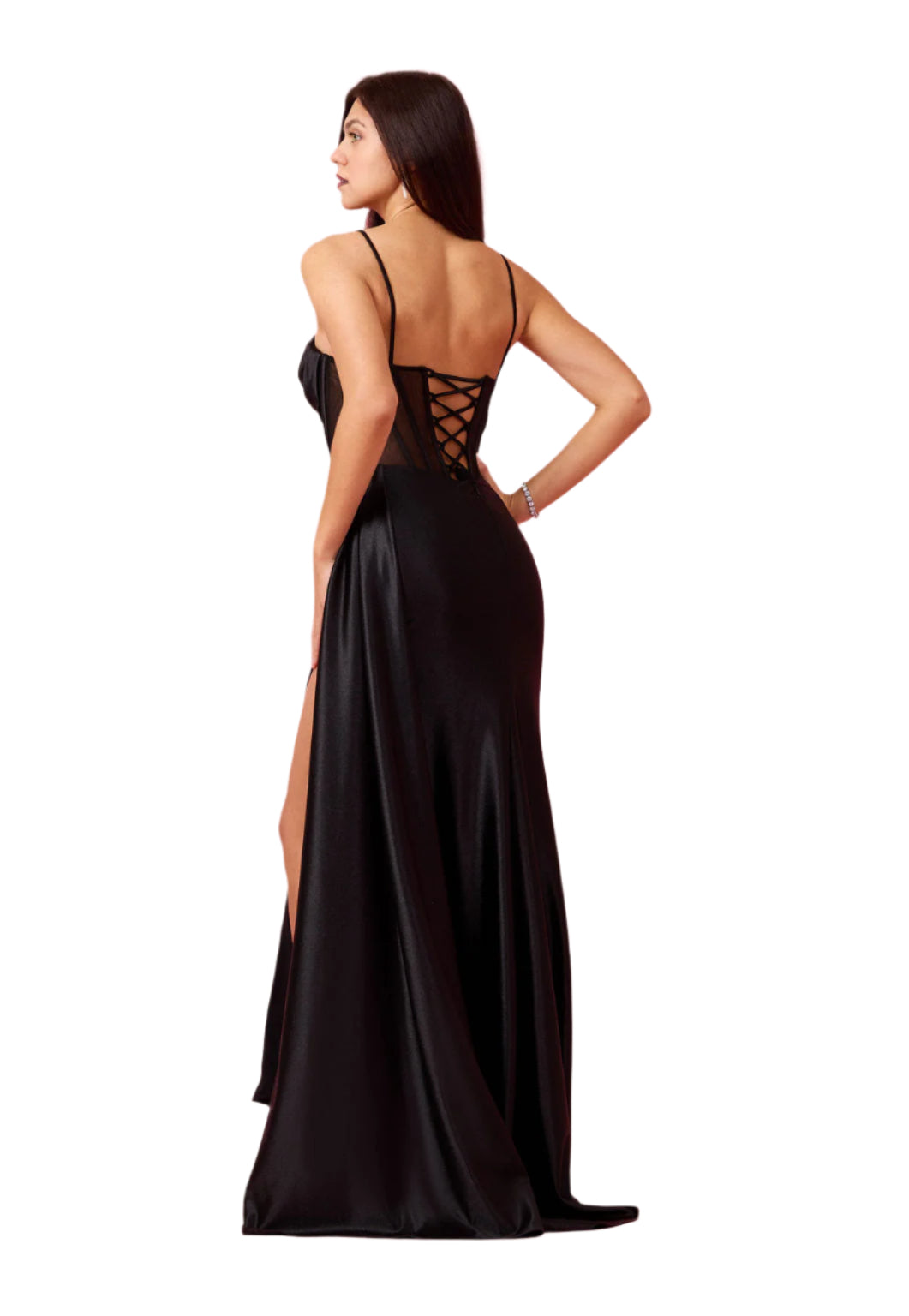 Dylan and Davids Full-Length Cowl Corset-Style Formal Gown Prom Dress-3