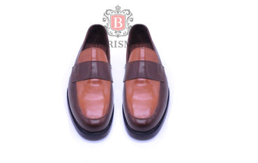 Houston | Two-Tone Brown Leather Loafers-1