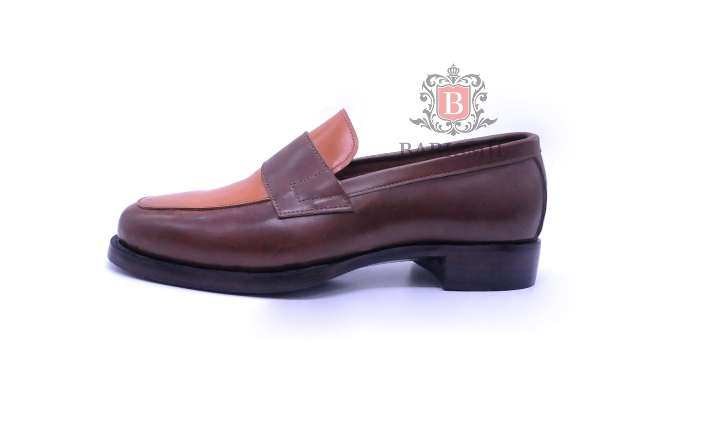 Houston | Two-Tone Brown Leather Loafers-4