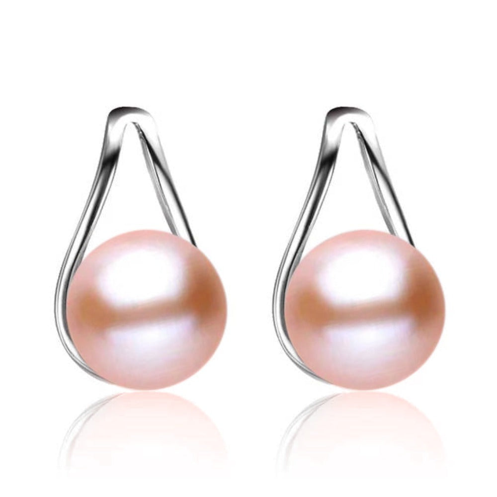 Stunning French Hook Drop Earrings made with Genuine Freshwater Pearls-2