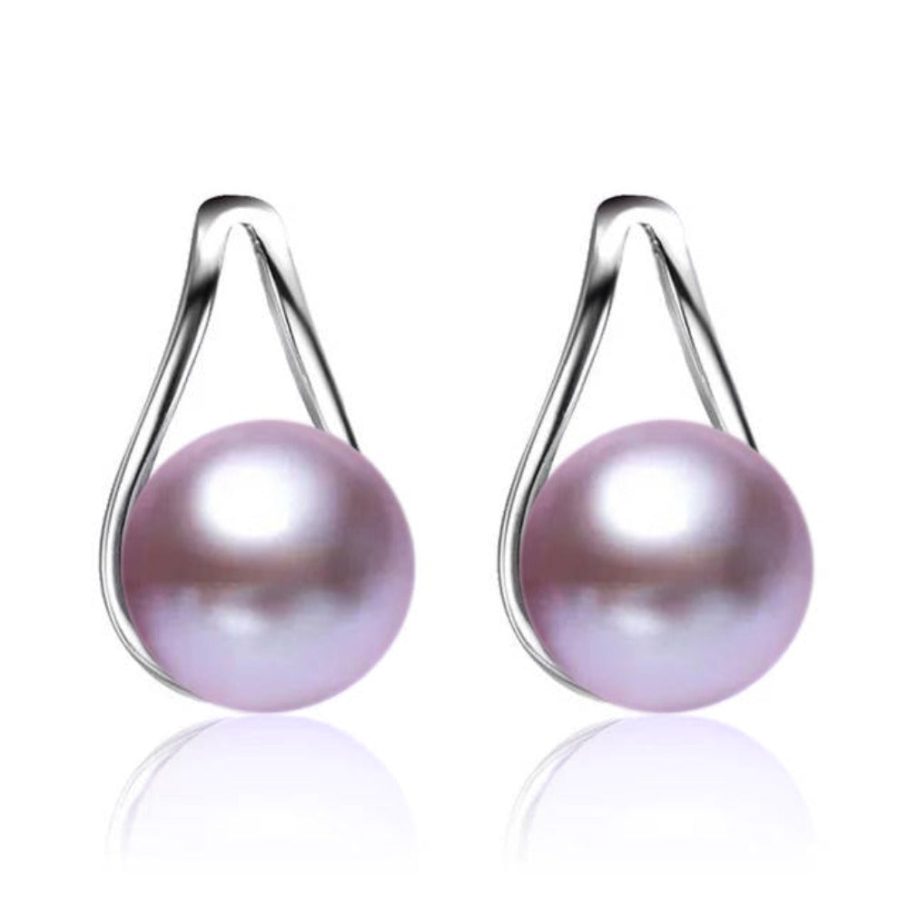 Stunning French Hook Drop Earrings made with Genuine Freshwater Pearls-3