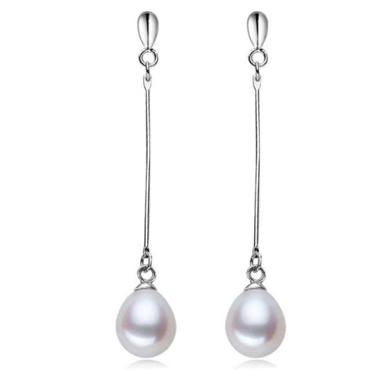 Stunning Genuine Freshwater Pearl Dangle Earrings-0