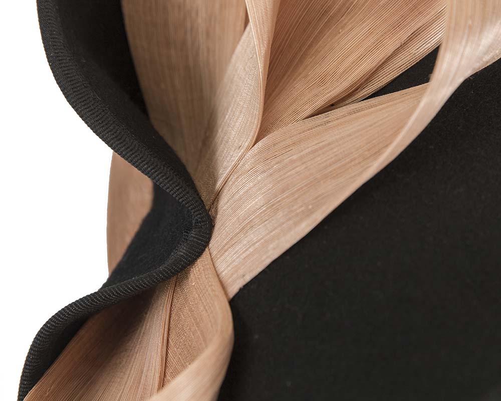 Twisted black & nude felt fascinator by Fillies Collection