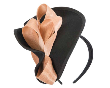 Twisted black & nude felt fascinator by Fillies Collection