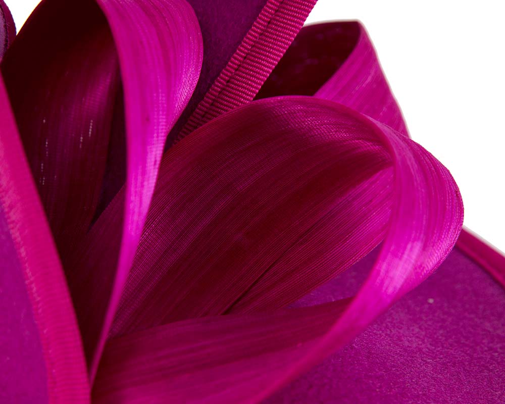 Twisted fuchsia felt fascinator by Fillies Collection-2