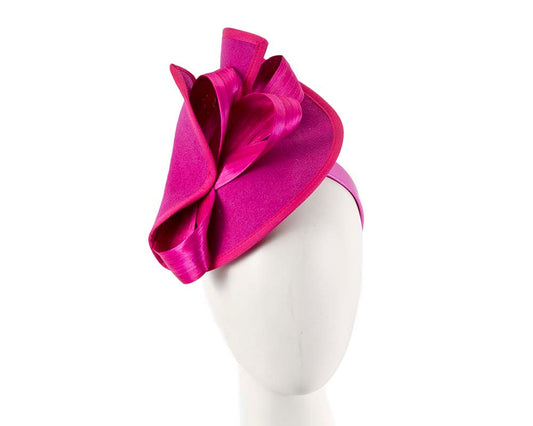 Twisted fuchsia felt fascinator by Fillies Collection-0