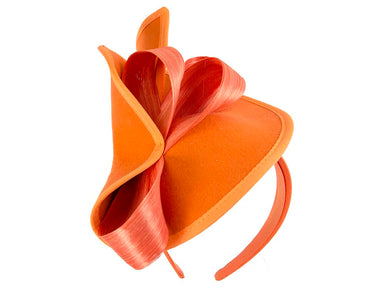 Twisted orange felt fascinator by Fillies Collection-1