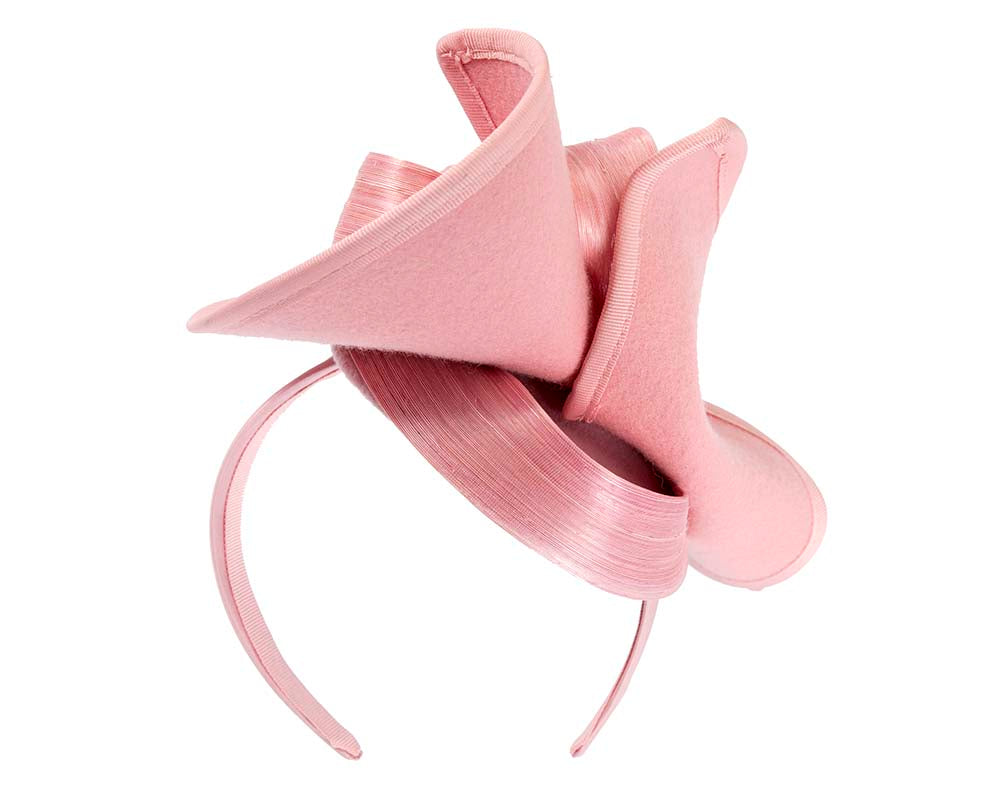 Twisted pink felt fascinator by Fillies Collection-3