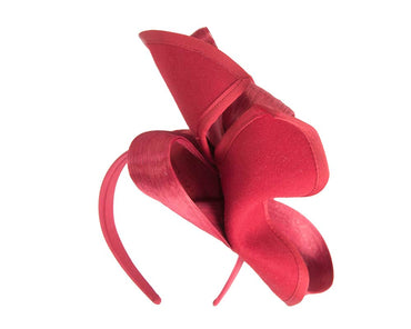 Twisted red felt fascinator by Fillies Collection