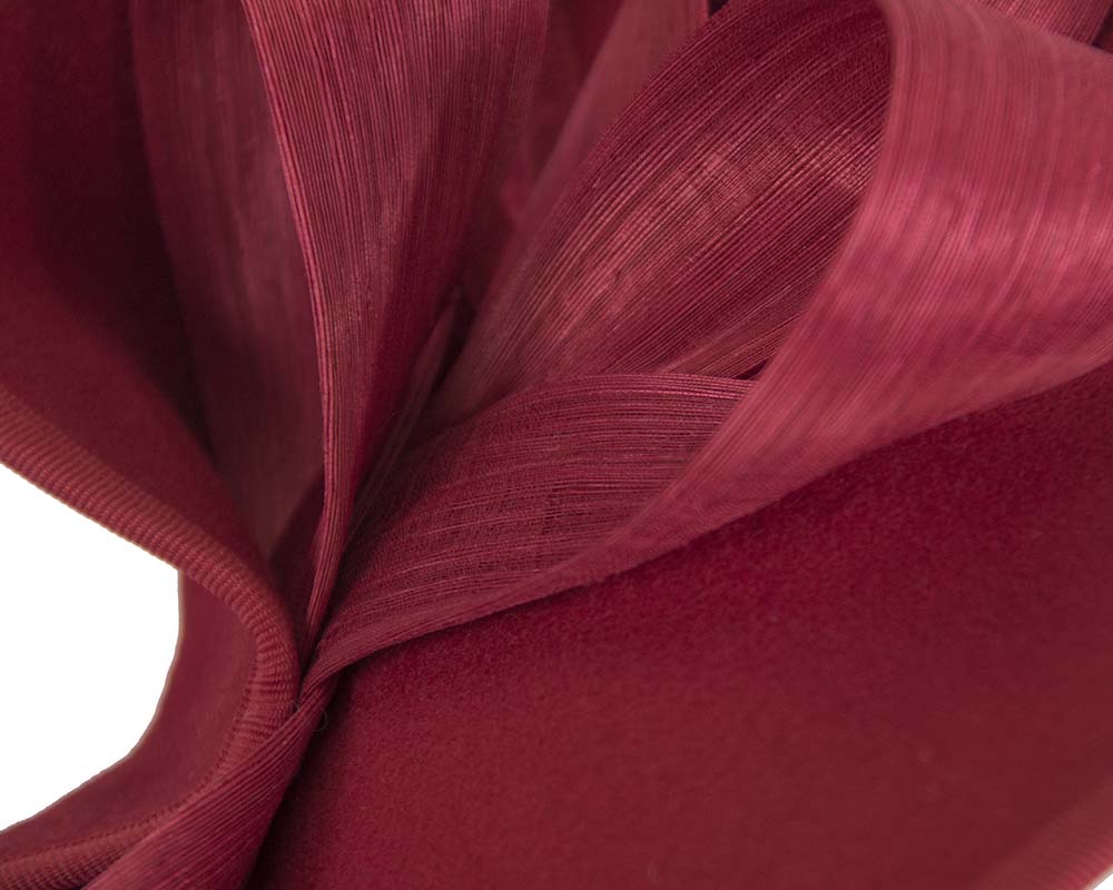 Twisted red felt fascinator by Fillies Collection