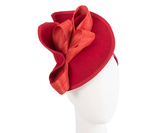 Twisted red & orange felt fascinator by Fillies Collection-0