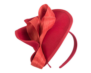 Twisted red & orange felt fascinator by Fillies Collection-1