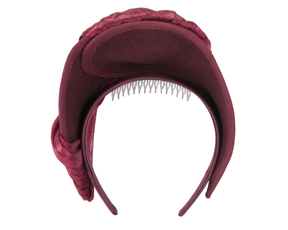 Burgundy wine crown winter fascinator by Fillies Collection