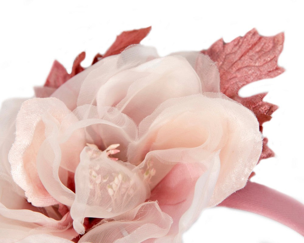Dusty Pink flower fascinator by Fillies Collection