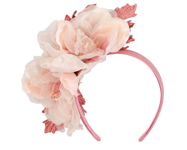 Dusty Pink flower fascinator by Fillies Collection