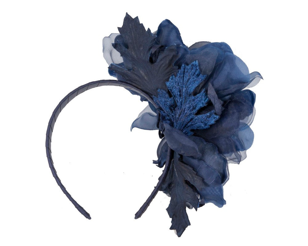 Navy flower fascinator by Fillies Collection F653-3