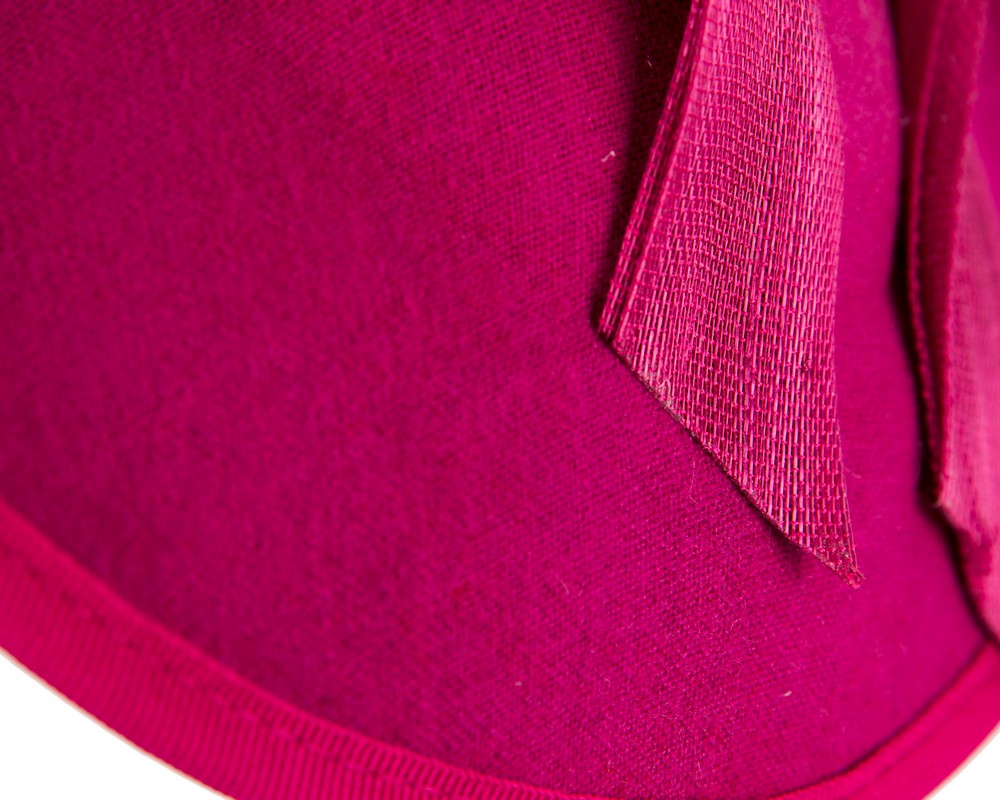 Fuchsia plate with bow winter fascinator by Fillies Collection