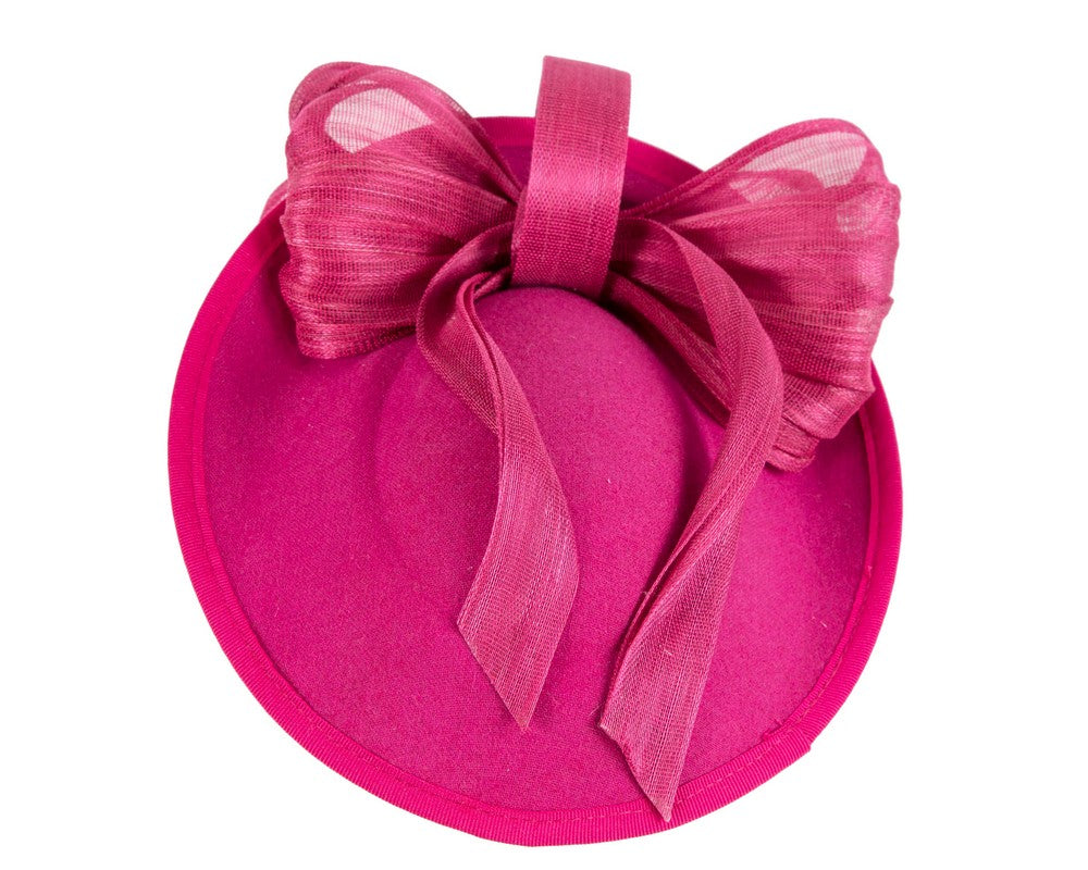Fuchsia plate with bow winter fascinator by Fillies Collection