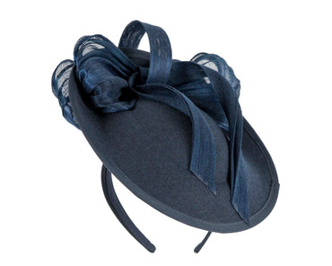 Navy plate with bow winter fascinator by Fillies Collection