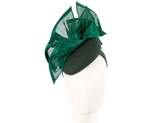 Bespoke green winter racing fascinator by Fillies Collection-0