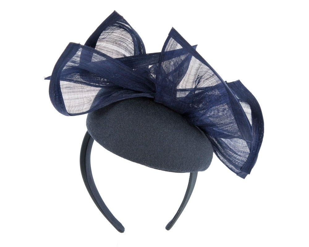 Bespoke navy winter racing fascinator by Fillies Collection F662-5