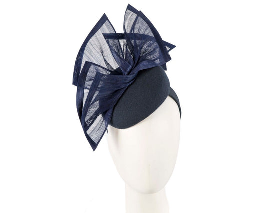 Bespoke navy winter racing fascinator by Fillies Collection F662-0