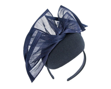 Bespoke navy winter racing fascinator by Fillies Collection F662-1